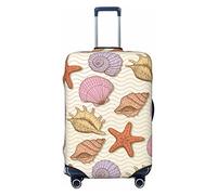 Vikeiac Highly Elastic Spandex Suitcase Cover Luggage Cover Protector Small Fits 18 to 21 Inch Seashell Starfish On Twill Prints