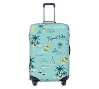 Vikeiac Highly Elastic Spandex Suitcase Cover Luggage Cover Protector Small Fits 18 to 21 Inch Summer Marine Elements Prints