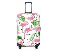 Vikeiac Highly Elastic Spandex Suitcase Cover Luggage Cover Protector X-Large Fits 29 to 32 Inch Pink Flamingo Green Palm Prints