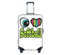 Vikeiac Travel Luggage Cover Funny Eyes Love Softball Cartoon Suitcase Cover for 18-32 Inch