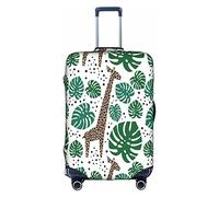Vikeiac Travel Luggage Cover Giraffes Tropical Plants Palm Leaves Dots Cartoon Suitcase Cover for 18-32 Inch