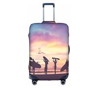 Vikeiac Travel Luggage Cover Silhouette of Surfer People Cartoon Suitcase Cover for 18-32 Inch
