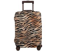 Vikeiac Travel Suitcase Protector Cover Black Orange Tiger Print Washable Dustproof Anti-Scratch Elastic Suitcase Protector Fits 18-32 Inch Luggage Large