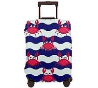 Vikeiac Travel Suitcase Protector Cover Crab On The Waves Washable Dustproof Anti-Scratch Elastic Suitcase Protector Fits 18-32 Inch Luggage Large