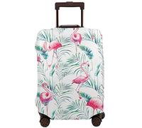 Vikeiac Travel Suitcase Protector Cover Pink Flamingo Washable Dustproof Anti-Scratch Elastic Suitcase Protector Fits 18-32 Inch Luggage Medium