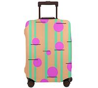 Vikeiac Travel Suitcase Protector Cover Vertical Stripes and Circles Washable Dustproof Anti-Scratch Elastic Suitcase Protector Fits 18-32 Inch Luggage Small