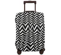Vikeiac Travel Suitcase Protector Cover Warped Chevrons Washable Dustproof Anti-Scratch Elastic Suitcase Protector Fits 18-32 Inch Luggage Large