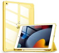 VIKESI Case for iPad 9th / 8th / 7th Generation 10.2 inch (2021/2020/2019 Released), Clear Back, TPU Shockproof Frame Cover[Built-in Pencil Holder,Support Auto Sleep/Wake] for ipad 10.2 - Bananas