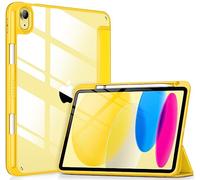 VIKESI Case for iPad (A16) 11-inch 2025 and iPad 10th Generation 10.9 Inch 2022, Clear Back and TPU Shockproof Frame Cover [Built-in Pencil Holder, Support Auto Sleep/Wake] - Yellow