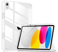 VIKESI Case for iPad (A16) 11-inch 2025 and iPad 10th Generation 10.9 Inch 2022, Clear Back and TPU Shockproof Frame Cover [Built-in Pencil Holder, Support Auto Sleep/Wake] - White