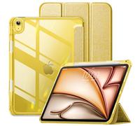 VIKESI Case for iPad Air 11 inch 2024, 5th/4th Gen, Matte Slim Hard Back, Soft TPU Frame, Pencil Holder, Auto Sleep/Wake Cover, Gold