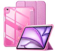 VIKESI Case for iPad Air 11 inch 2024, iPad Air 6th / 5th / 4th Generation Case,Matte Slim Hard Back, Soft TPU Frame, Pencil Holder and Auto Sleep/Wake Cover for iPad Air 11-inch /5/4 - Star Rose
