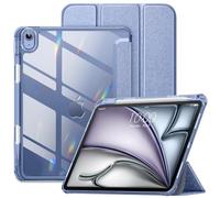 VIKESI Case for iPad Air 11 inch 2024, iPad Air 6th / 5th / 4th Generation Case,Matte Slim Hard Back, Soft TPU Frame, Pencil Holder and Auto Sleep/Wake Cover for iPad Air 11-inch /5/4 - Bluish-Gray