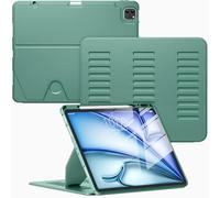 VIKESI Case for iPad Air 13 inch (M3) 2025 / (M2) 2024,Multiple Angles Magnetic Stand Cover,Shockproof Soft Back,Pencil Holder,and Auto Sleep/Wake,Forest Green