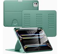 VIKESI Case for iPad Pro 11 inch (M5/M4) 2025/2024,Multiple Angles Magnetic Stand Cover,Shockproof Back,Pencil Holder,and Auto Sleep/Wake,Forest Green