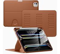 VIKESI Case for iPad Pro 11 inch (M5/M4) 2025/2024,Multiple Angles Magnetic Stand Cover,Shockproof Back,Pencil Holder,and Auto Sleep/Wake,Brown