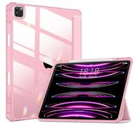 VIKESI Case for iPad Pro 12.9 6th/5th/4th/3rd Generation (2022/2021/2020/2018 Released),TPU Shockproof Frame,Built-in Pencil Holder,Auto Sleep/Wake - 2#Pink