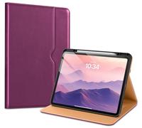 VIKESI Case for iPad Pro 13-inch (M4) 2024, Leather Stand Cover with Apple Pencil Holder, Auto Wake/Sleep, Multiple Viewing Angles, Built in Hand Strap & Pocket,Purple