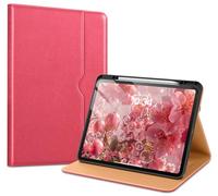 VIKESI Case for iPad Pro 13 (M4) 2024, Leather Stand Cover with Apple Pencil Holder, Auto Wake/Sleep, Multiple Viewing Angles, Built in Hand Strap & Pocket, Watermelon red