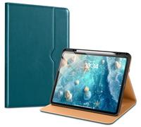 VIKESI Case for iPad Pro 13 (M4) 2024, Leather Stand Cover with Apple Pencil Holder, Auto Wake/Sleep, Multiple Viewing Angles, Built in Hand Strap & Pocket, Teal