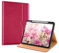 VIKESI Case for iPad Pro 13 (M4) 2024, Leather Stand Cover with Apple Pencil Holder, Auto Wake/Sleep, Multiple Viewing Angles, Built in Hand Strap & Pocket, Peach