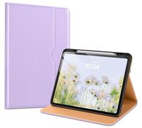 VIKESI Case for iPad Pro 13 (M4) 2024, Leather Stand Cover with Apple Pencil Holder, Auto Wake/Sleep, Multiple Viewing Angles, Built in Hand Strap & Pocket, Lavender