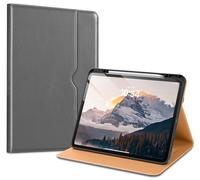 VIKESI Case for iPad Pro 13 (M4) 2024, Leather Stand Cover with Apple Pencil Holder, Auto Wake/Sleep, Multiple Viewing Angles, Built in Hand Strap & Pocket, Grey