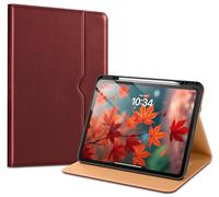 VIKESI Case for iPad Pro 13 (M4) 2024, Leather Stand Cover with Apple Pencil Holder, Auto Wake/Sleep, Multiple Viewing Angles, Built in Hand Strap & Pocket, Burgundy Red