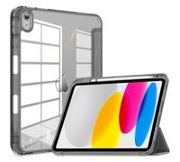 VIKESI for iPad A16 11-inch 2025 and iPad 10th Generation Case 10.9 inch Released in 2022, Matte Slim Hard Back, Soft TPU Frame, Pencil Holder and Auto Sleep/Wake Cover - Silver Gray