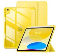 VIKESI for iPad A16 11-inch 2025 and iPad 10th Generation Case 10.9 inch Released in 2022, Matte Slim Hard Back, Soft TPU Frame, Pencil Holder and Auto Sleep/Wake Cover - Yellow