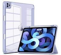 VIKESI for iPad Pro 11 Inch 4th/3rd/2nd/1st Generation Case, iPad Air 11-inch / 5th / 4th Generation Case with Clear Back,Pencil Holder,Auto Sleep/Wake,Camera Protection,Blue Purple
