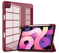 VIKESI for iPad Pro 11 Inch 4th/3rd/2nd/1st Generation Case, iPad Air 11-inch / 5th / 4th Generation Case with Clear Back,Pencil Holder,Auto Sleep/Wake,Camera Protection,Burgundy Red