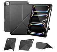 VIKESI for iPad Pro 13 Inch M4 Case 2024, Origami Case with Multi fold, Multi Angle Stand, Apple Pencil Holder, Support Auto Wake/Sleep-Black