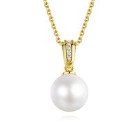 VIKI LYNN 7-8mm Freshwater Cultured Pearl Necklace Single Pearl Pendant Jewelry for Women Gold