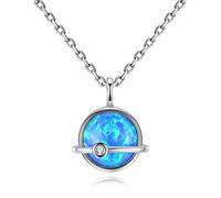 VIKI LYNN Created Blue Opal Necklace 925 Sterling Silver October Birthstone Jewellery for Women