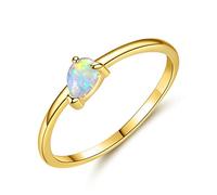 VIKI LYNN Created Opal Rings for Women 925 Sterling Silver 18K Gold Plated Size O
