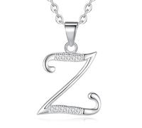 VIKI LYNN Initial Pendant Z 925 Sterling Silver Letter Necklace with Cubic Zirconia Personalised Gifts for Women Ladies Girls