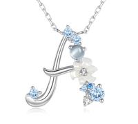 VIKI LYNN Letter A Initial Necklace 925 Sterling Silver Cubic Zirconia Personalised Gifts for Girls