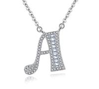 VIKI LYNN Letter A Initial Necklace 925 Sterling Silver Cubic Zirconia Personalized Gifts for Women Girls