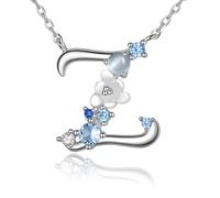 VIKI LYNN Letter Z Initial Necklace 925 Sterling Silver Cubic Zirconia Personalised Gifts for Girls