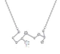 VIKI LYNN Women 925 Sterling Silver Created Opal Scorpio Zodiac Necklace Star Sign Jewellery for Women