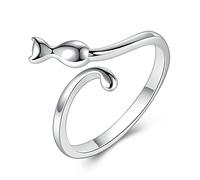 VIKI LYNN Women Girls 925 Sterling Silver Adjustable Cat Ring