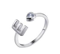VIKI LYNN Women Ladies Girls 925 Sterling Silver Adjustable E Initial Rings Size J