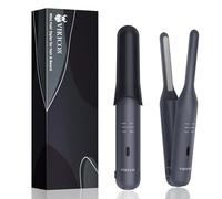 VIKICON Beard Straightener for Men, 2-in-1 Cordless Thin Hair Straighteners and Curler, Rechargeable Pencil Straighteners with 3 Heat Settings, Portable for Beard, Short Hair, Pixie Cuts