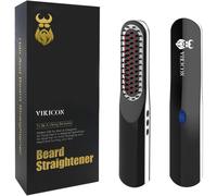 VIKICON Cordless Beard Straightener & Comb - Ionic Heat Technology, Temperature Control, Auto Shutoff, Travel Ready