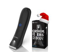 VIKICON Electric Groin Hair Trimmer, Balls Shaver for Men, Detachable Ceramic Blade Body Groomer & Pubic Hair Razor with LED light, Waterproof We