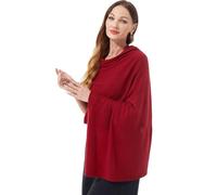 VIKIDEER 100% Cashmere Scarf Knitted Wrap Shawl Extra Large Long Scarf Stole for Women Wayfarer Travel, Burgundy, Large