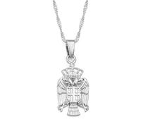 ViKiJi Republic of Serbia Eagle Pendant Necklaces for Men Women - Jewelry Serbian for Unisex - Accessories Gift Republic of Serbia Meaning, 23.6 Inches, Zinc, No Gemstone