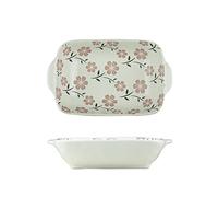 VIKIMO Ceramics Baking Dishes,ceramic dishes,bakeware,Casserole Dish Ceramic Baking Dish Baking Pan Lasagna Pan Rectangular Baking Pan Set Baking Dishes for Oven, 2 Pieces,B (Color : B)