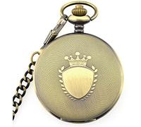 VIKIMO Vintage Quartz Pocket Watch,Quartz Pocket Watch with Chain, 1 Pc Antique Bronze Quartz Pocket Watch Vintage Dial Pendant Necklace Men Women Clock Gifts-gold (Color : Gold) (Color : Bronze)